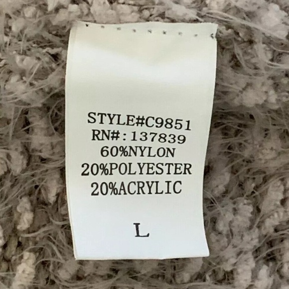 Debut Knit Grandma Sweater Open Front Cardigan Eyelash Chunky Pockets Size L - Picture 6 of 10